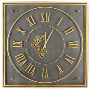 Gold Gear Clock Clock Leather Gallery 