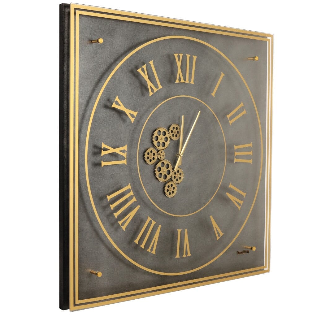 Gold Gear Clock Clock Leather Gallery 