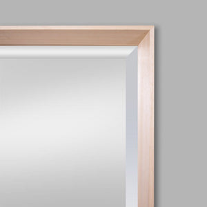 Serena Natural Wood Square Wall Mirror - 543 x 543mm Mirror Leather Gallery 