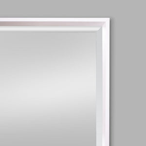 Nova White Natural Wood Rectangle Wall Mirror - 444 x 647mm Mirror Leather Gallery 