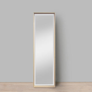 Serena Natural Wood Rectangle Full Length Mirror - 442 x 1559mm Mirror Leather Gallery Light Brown 442 x 1559 