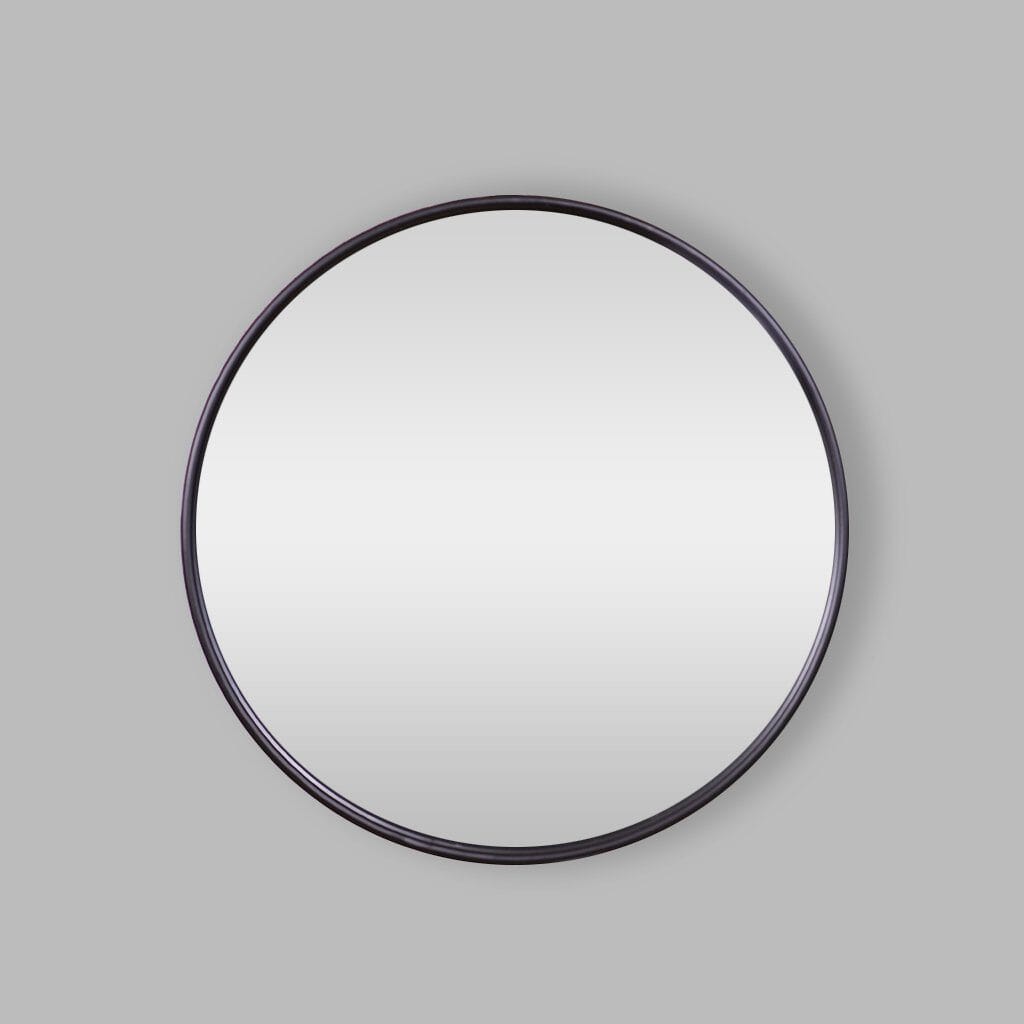 Fallon Black Round Wall Mirror Mirror Leather Gallery Black 900 x 900 mm 