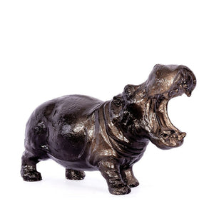 Hippo Ornament Leather Gallery Bronze Large 