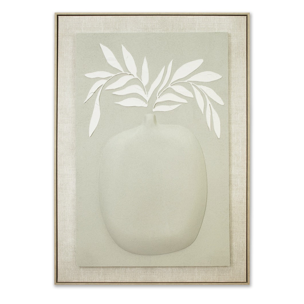 Textured Hush Of The Grove wall art with natural linen-look background, modern wall decor and bedroom wall art.