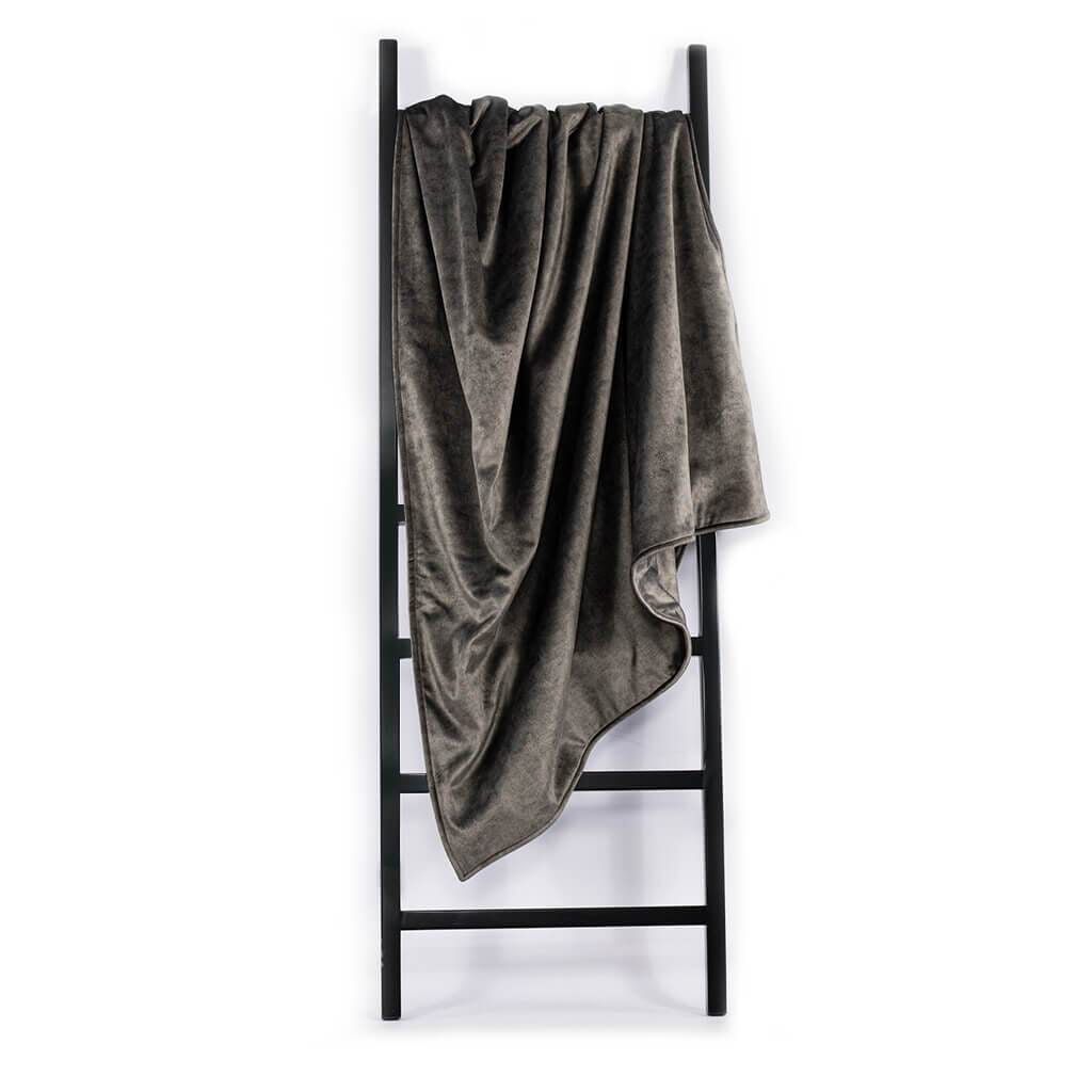 Harper Charcoal Grey &amp; Morning Mist Fabric Throw Throw Leather Gallery 