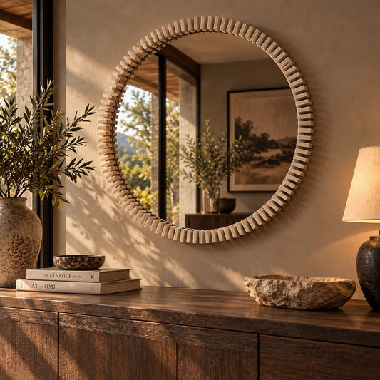 Leather Gallery | Hestia Round Wall Mirror