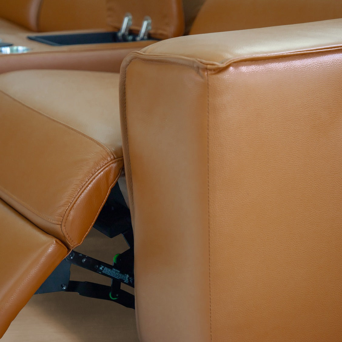 Houston Leather Recliner Corner Couches - Tan | L shaped couch, corner couch with recliner, L sectional couches 
