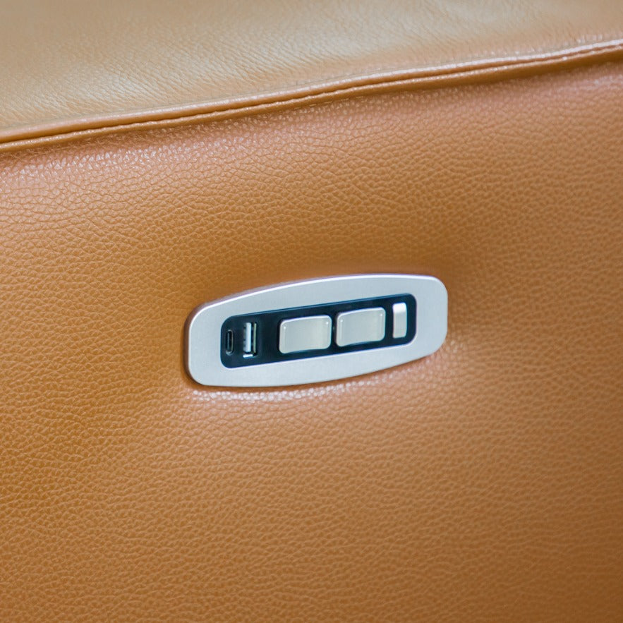Houston Leather Recliner Corner Couches - Tan, with USB & Type-C ports | Leather Gallery Luxury Couches, leather corner couch, l shaped couch, l shaped couches south africa