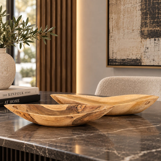 Imani Teak Tray | Leather Gallery Trays
