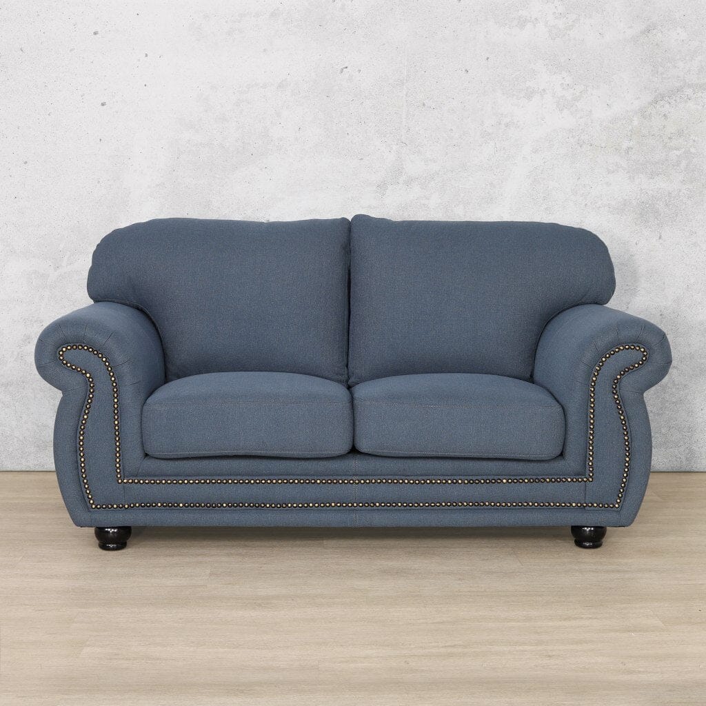 Isilo 2 Seater Fabric Sofa Fabric Sofa Leather Gallery Air Force Blue 