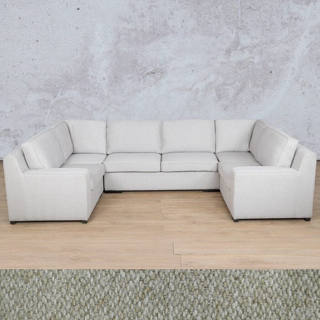 Rome Fabric U-Sofa Sectional Fabric Corner Suite Leather Gallery Kenya Beige 