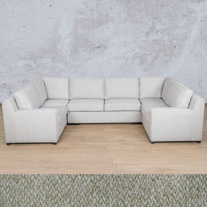 Rome Fabric U-Sofa Sectional Fabric Corner Suite Leather Gallery Kenya Beige 