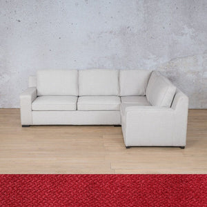 Rome Fabric L-Sectional 4 Seater - RHF Fabric Corner Suite Leather Gallery Kenya Red 