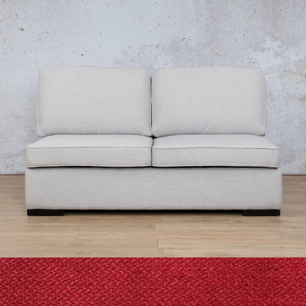 Rome Fabric Armless 2 Seater Fabric Sofa Leather Gallery Kenya Red 