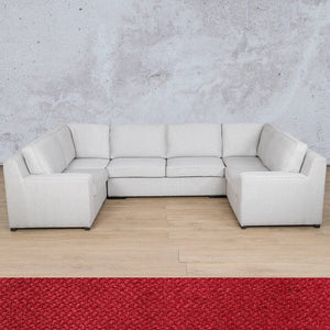 Rome Fabric U-Sofa Sectional Fabric Corner Suite Leather Gallery Kenya Red 