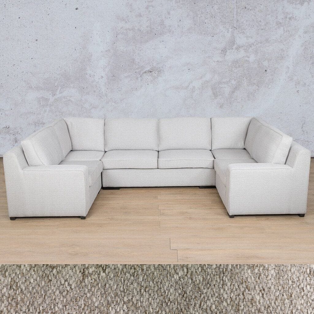 Rome Fabric U-Sofa Sectional Fabric Corner Suite Leather Gallery Kenya Sand 