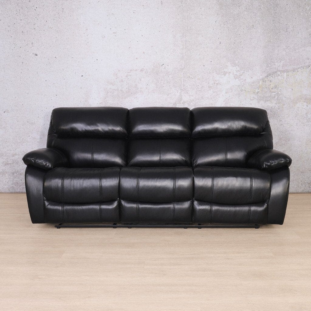 Kuta 3+2+1 Leather Recliner Home Theatre Suite Leather Recliner Leather Gallery Czar Black 