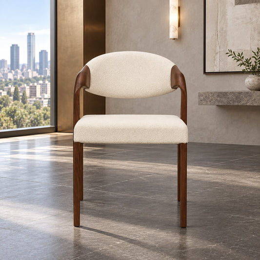 Keanu Fabric Walnut Dining Chair | Dining Chairs, wooden dining chairs, dining chairs white, cream dining chairs 
