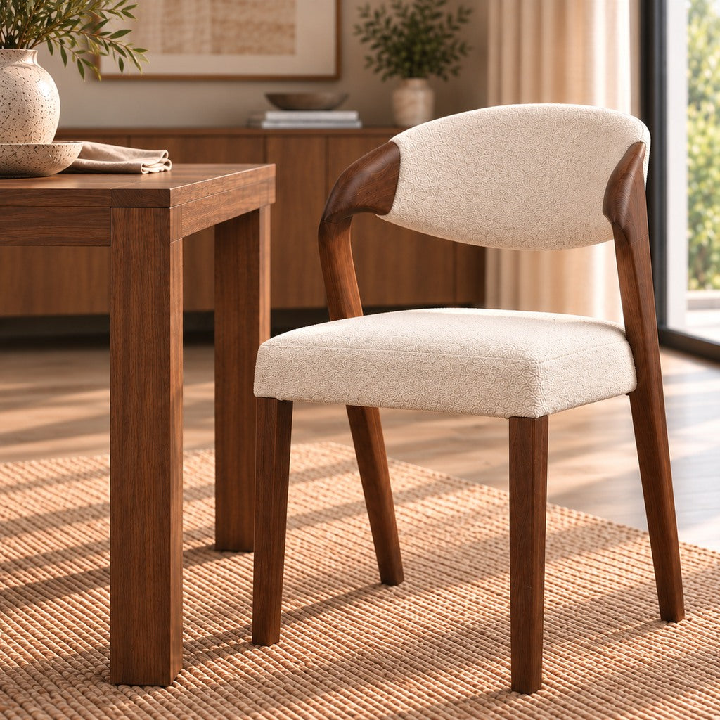 Keanu Fabric Walnut Dining Chair | Dining Chairs, wooden dining chairs, dining chairs white, cream dining chairs 