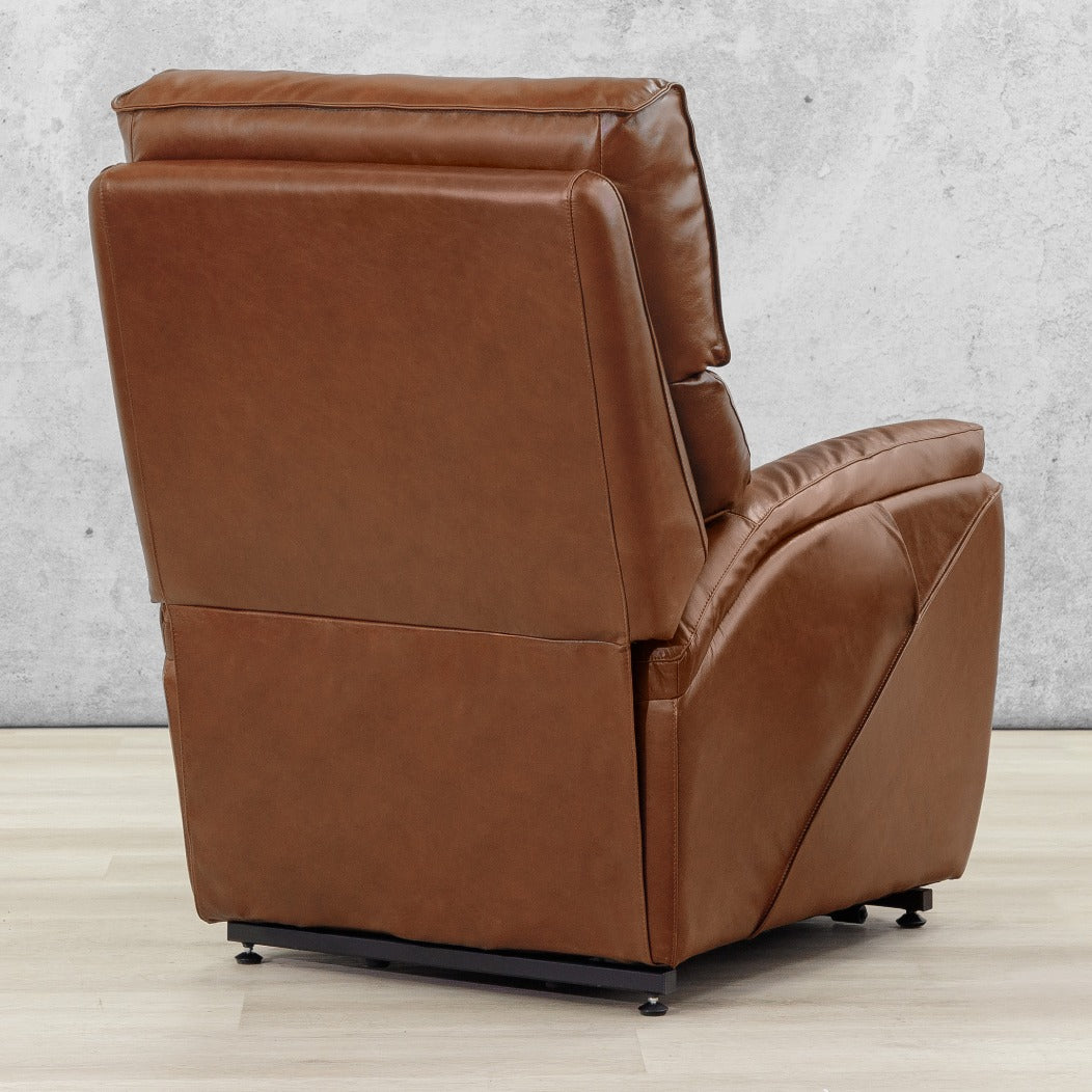 Kolbe Electric 1 Seater Leather Recliner Chair - Leather Recliner Imperial Royal Walnut