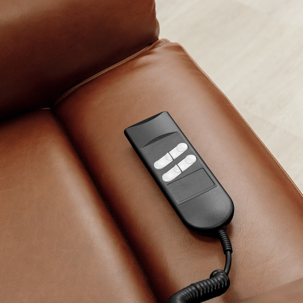 Kolbe Electric 1 Seater Leather Recliner Chair - Leather Recliner Imperial Royal Walnut