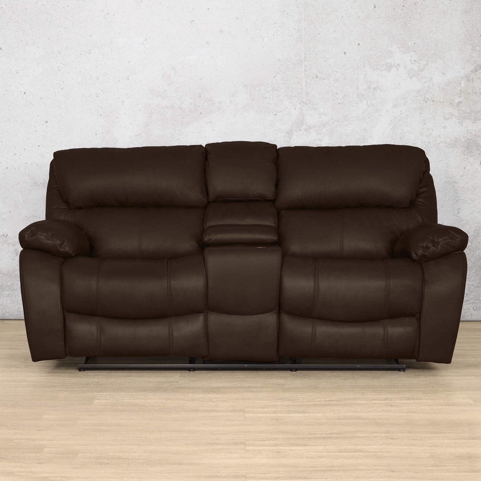 Kuta 2 Seater Home Theatre Leather Recliner - Czar Chocolate - Leather Recliner