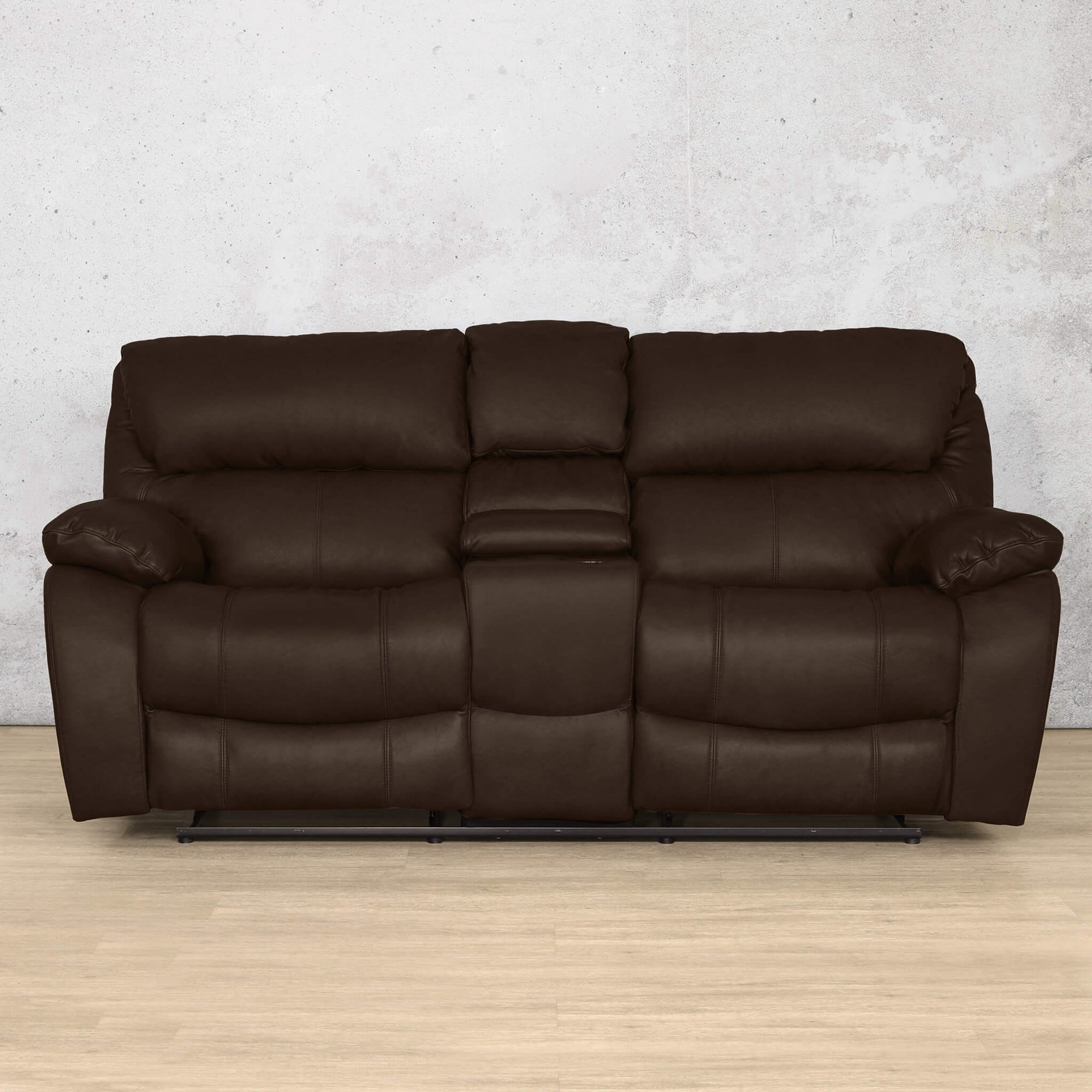 Kuta 2 Seater Home Theatre Leather Recliner - Czar Chocolate - Leather Recliner