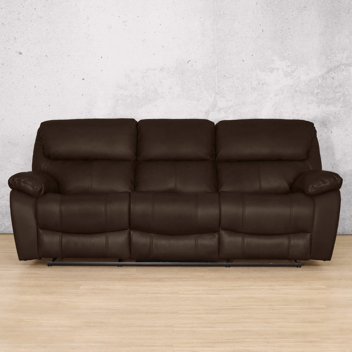 Kuta 3 Seater Leather Recliner - Czar Chocolate - Leather Recliner