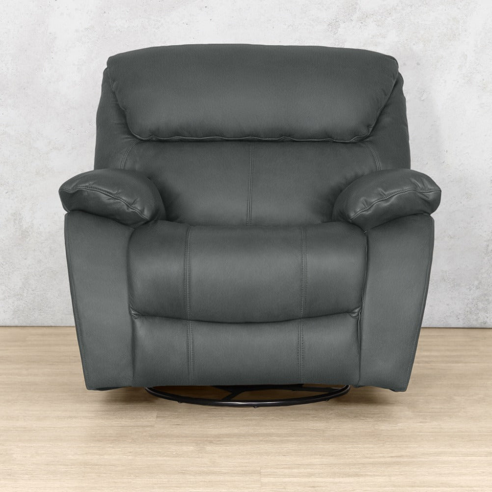 Kuta 1 Seater Leather Rocker Recliner Chair - Rocker / Flux Grey - Leather Recliner