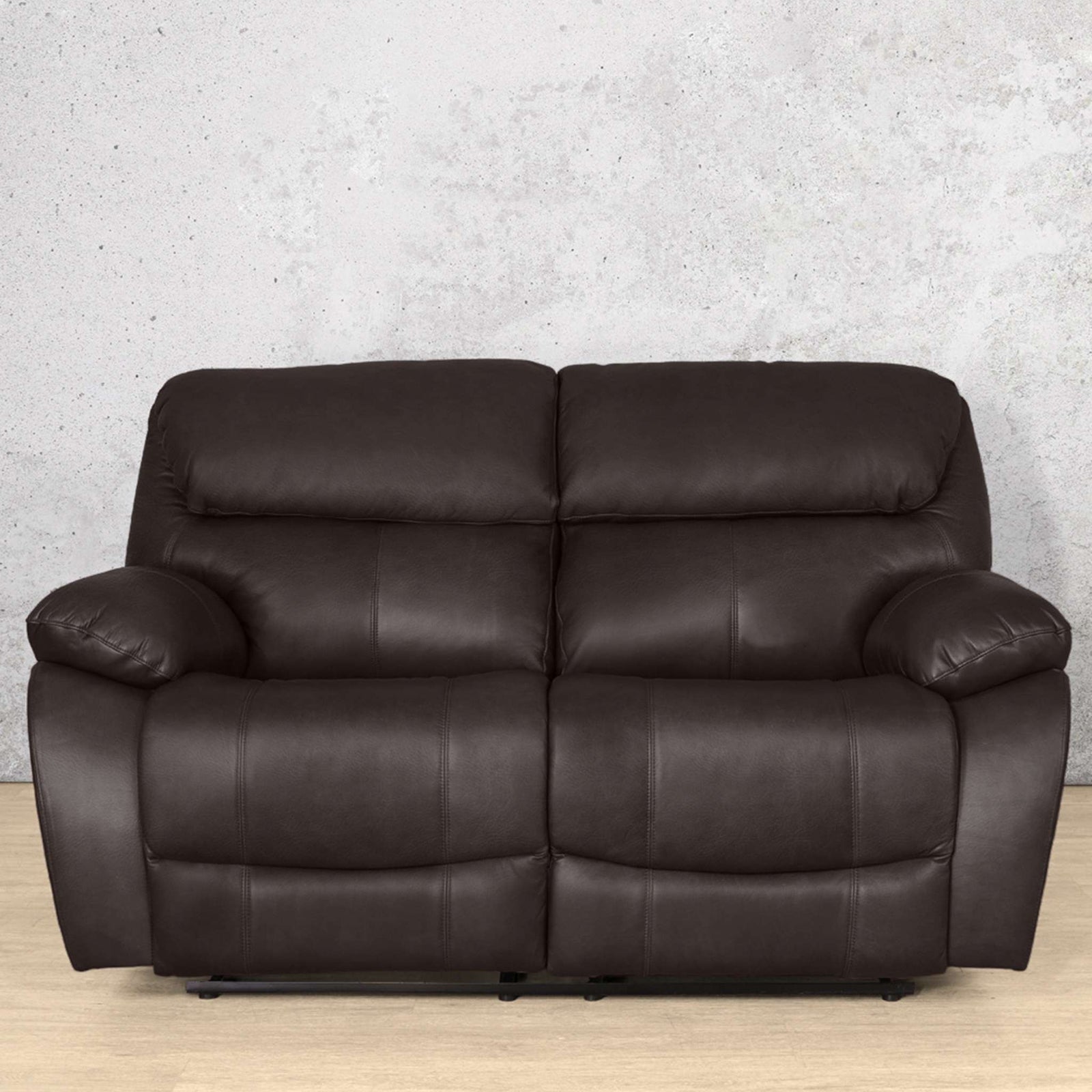Kuta 2 Seater Leather Recliner Luxe Walnut