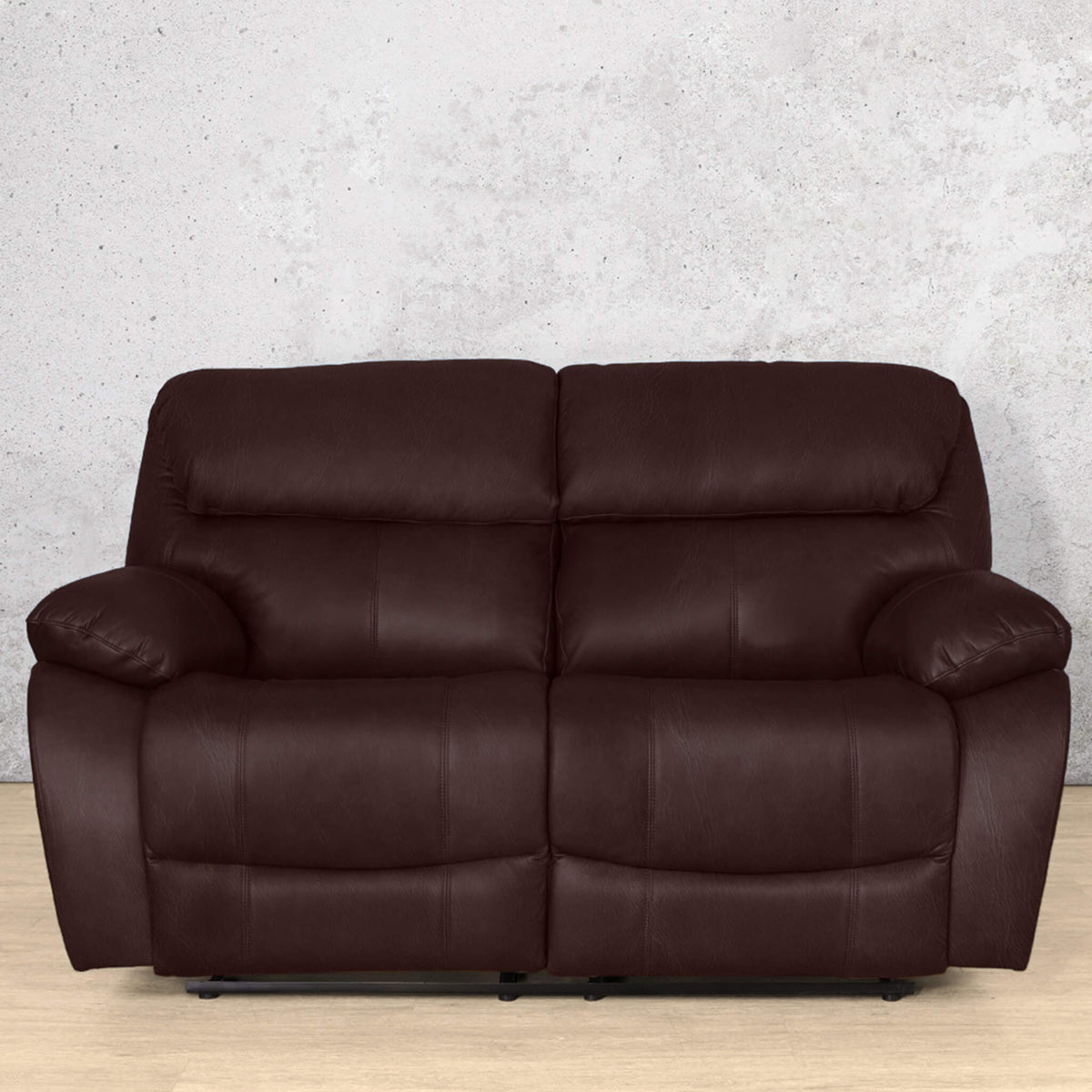 Kuta 2 Seater Leather Recliner - Leather Recliner- Royal Coffee