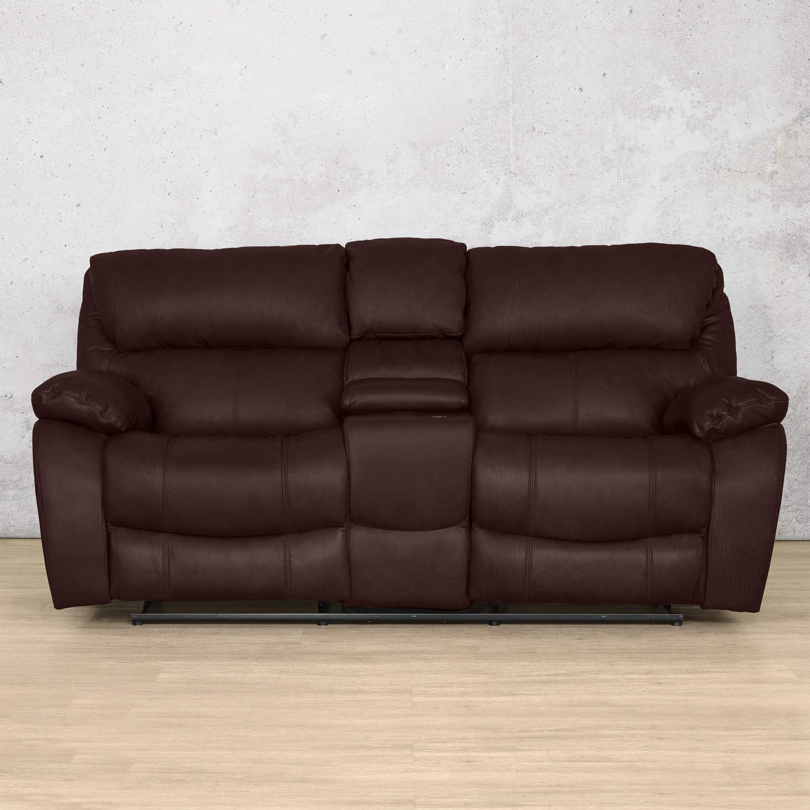 Kuta 2 Seater Home Theatre Leather Recliner - Royal Coffee - Leather Recliner