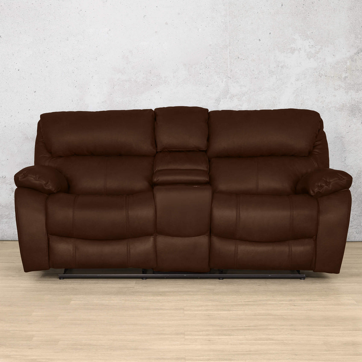 Kuta 2 Seater Home Theatre Leather Recliner - Royal Cognac - Leather Recliner