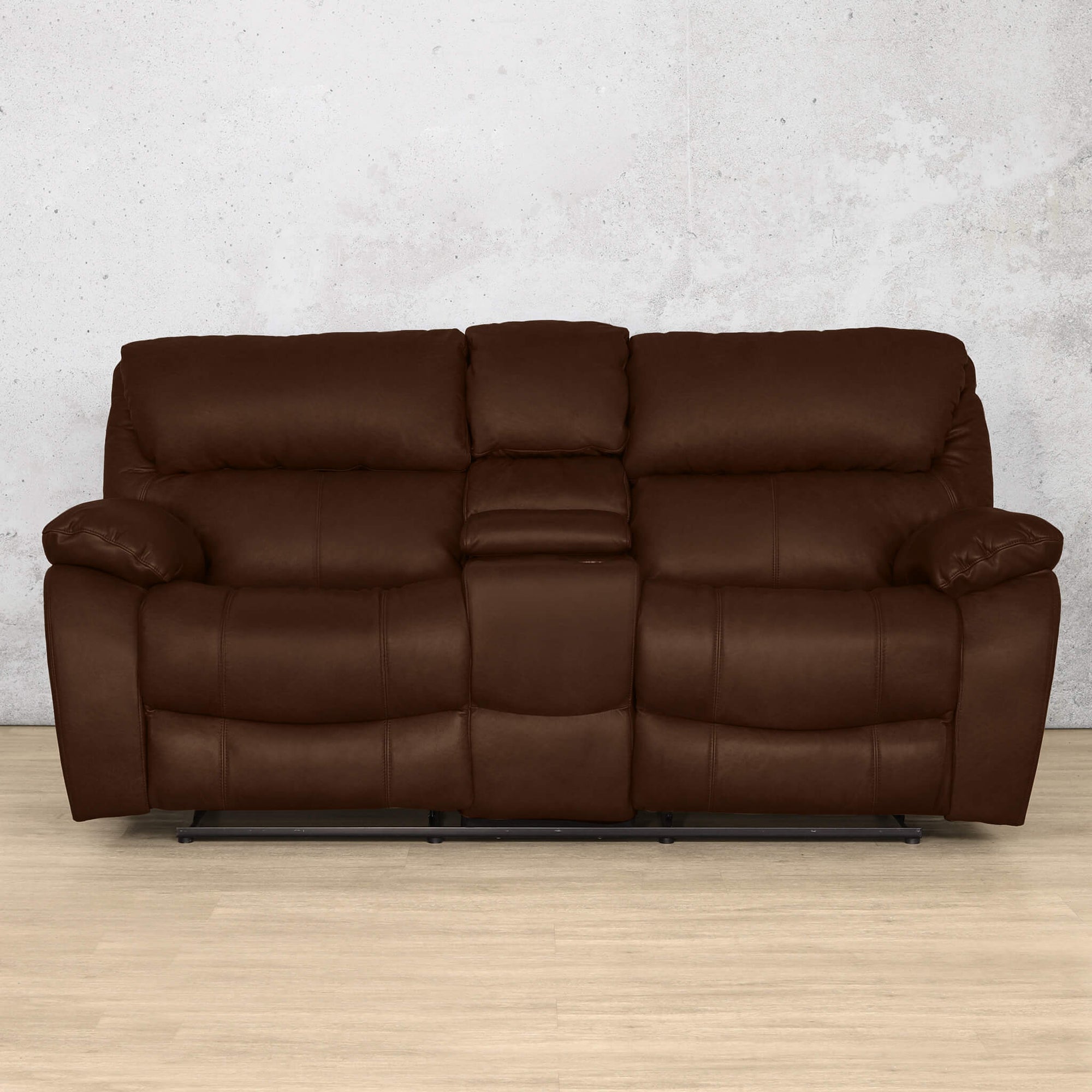 Kuta 2 Seater Home Theatre Leather Recliner - Royal Cognac - Leather Recliner