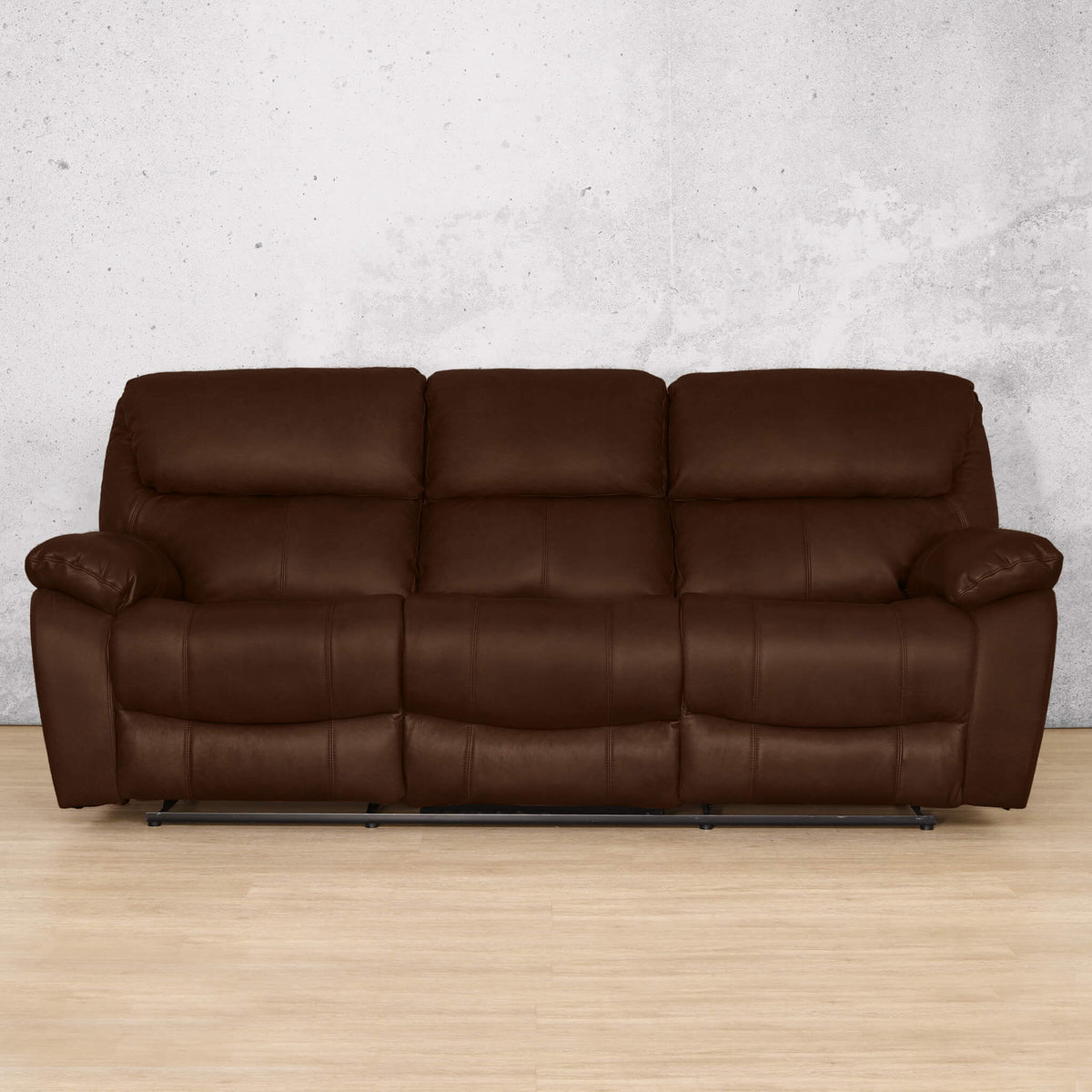 Kuta 3 Seater Leather Recliner - Royal Cognac - Leather Recliner