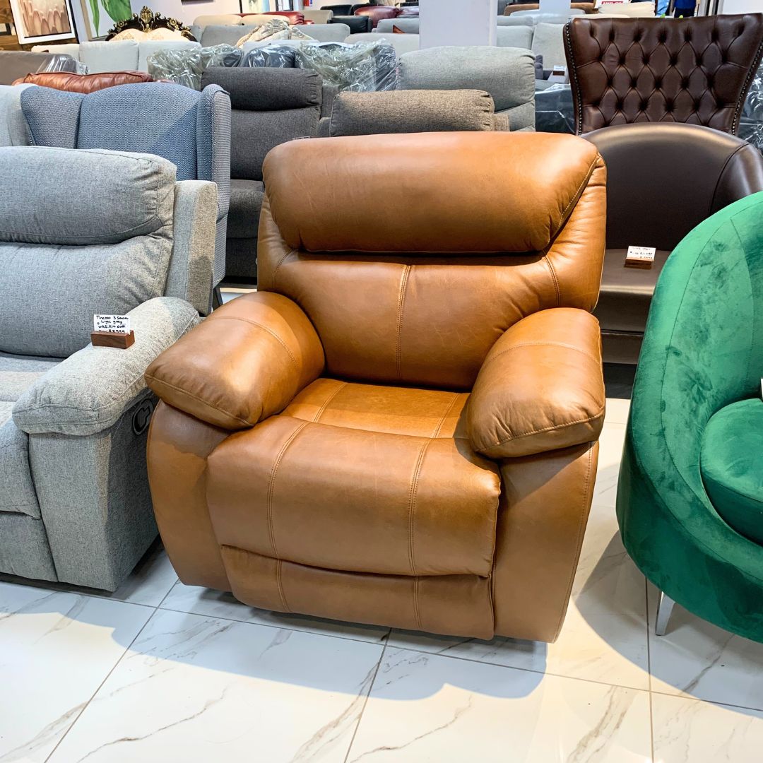 Kuta 1 Seater Leather Recliner Chair - Warehouse Clearance