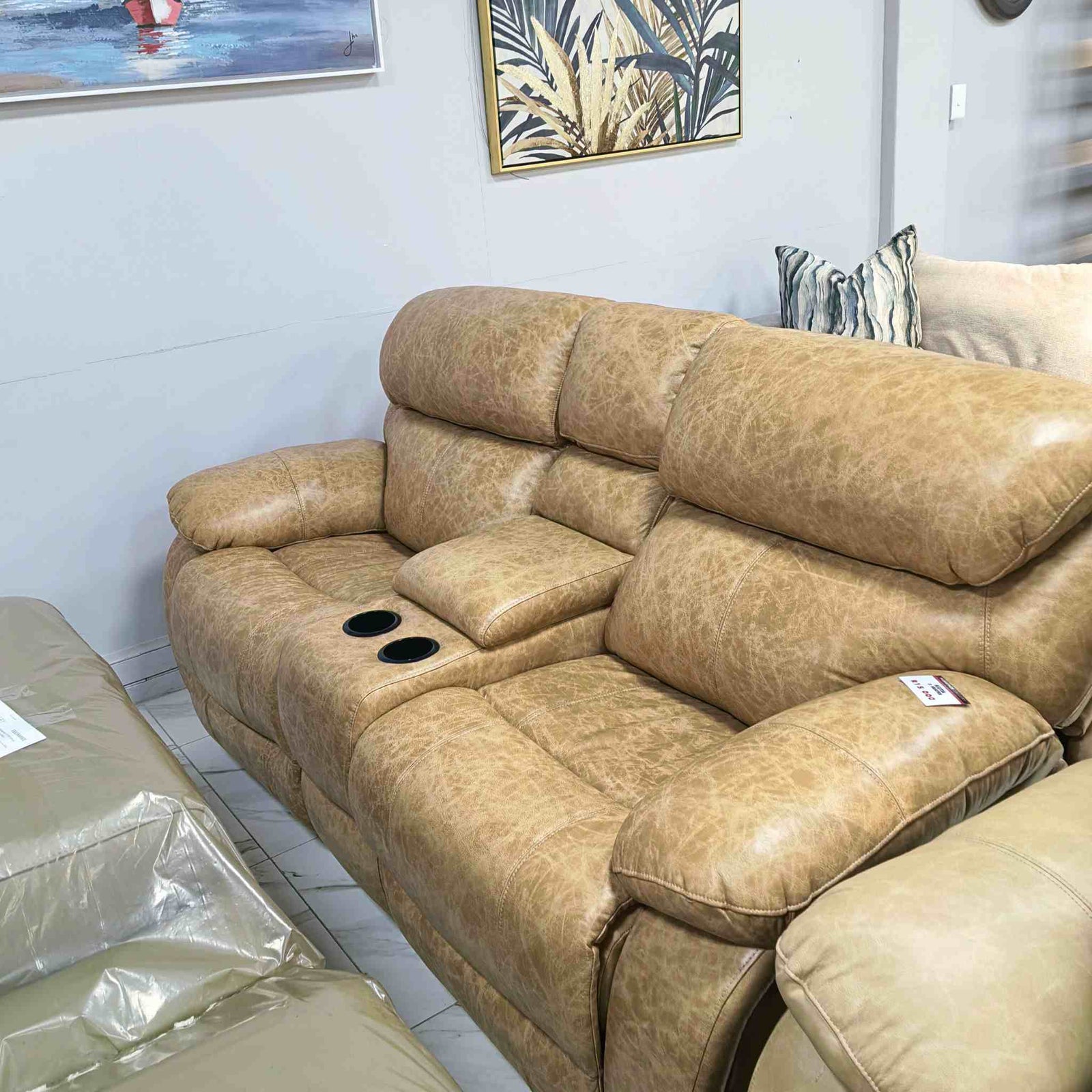 Kuta 2 Seater HT Leather Recliner - Warehouse Clearance
