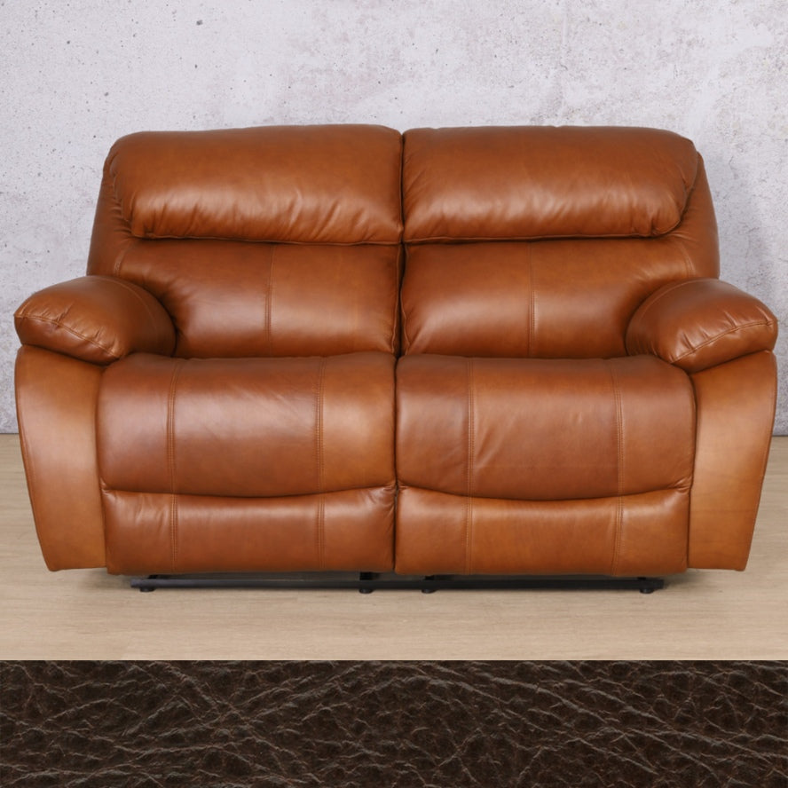 Kuta 2 Seater Leather Recliner- Czar Chocolate