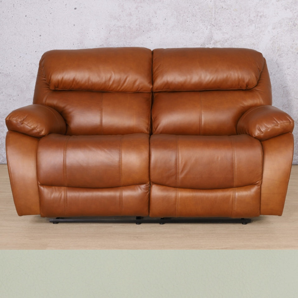 Kuta 2 Seater Leather Recliner Manatee Beige