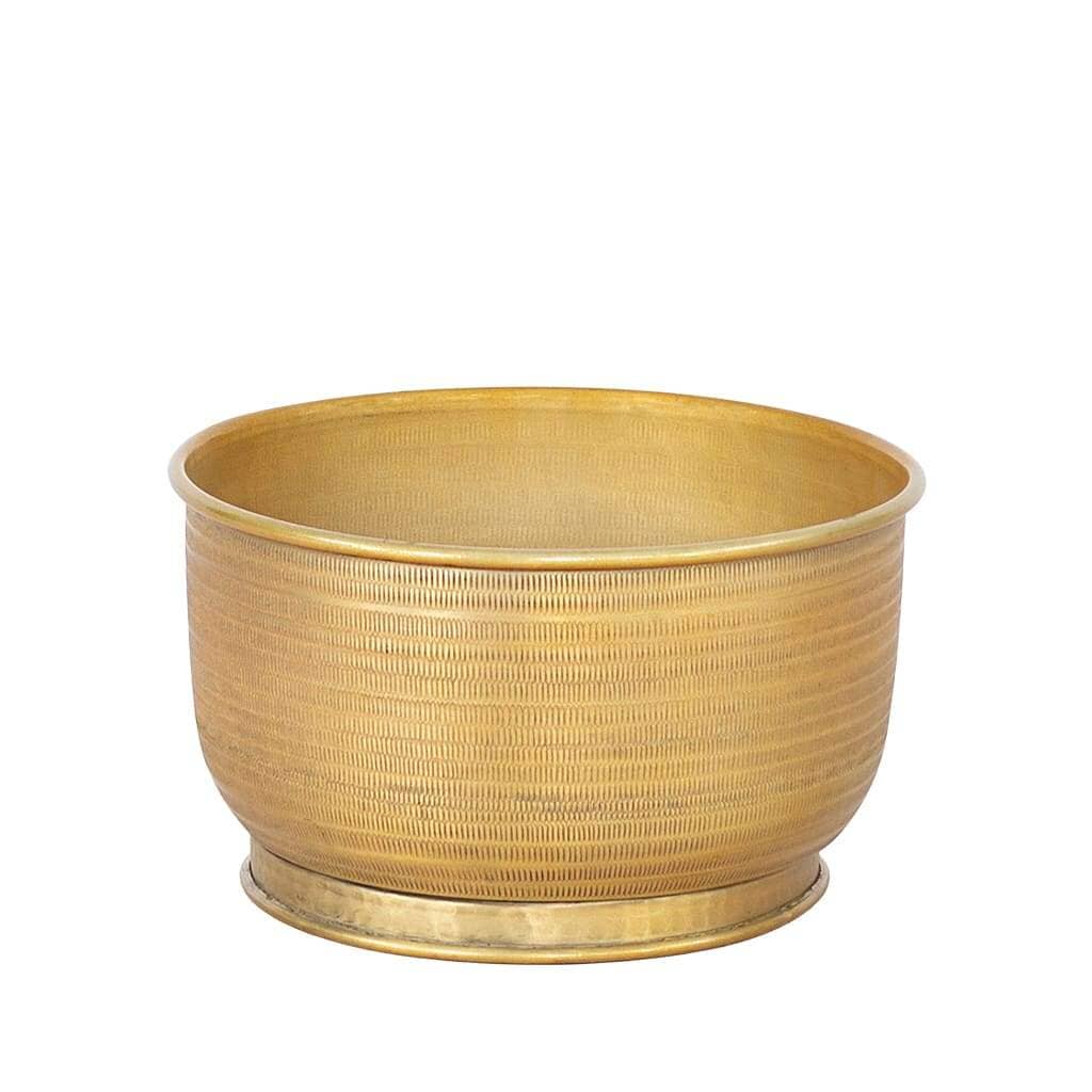 Lancaster Golden Bowl/Planter- Medium Decor Leather Gallery 