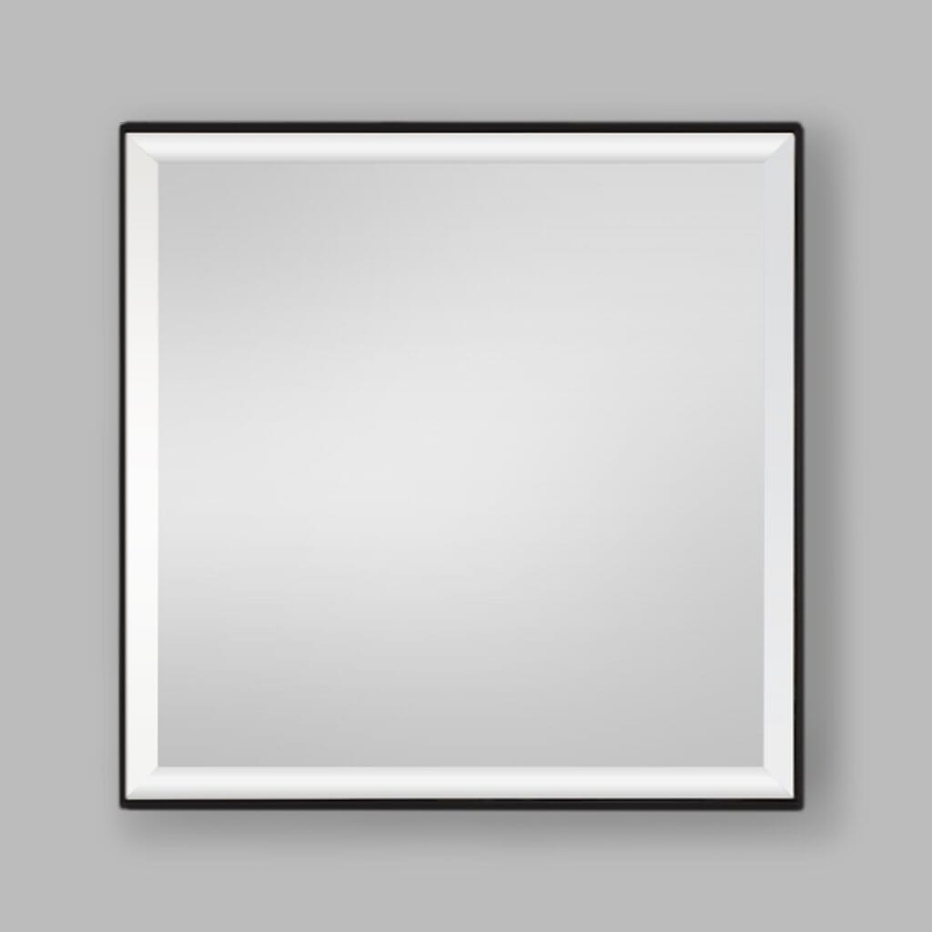 Nova Black Natural Wood Square Wall Mirror - 545 x 545mm Mirror Leather Gallery Black 545 x 545mm 