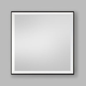 Nova Black Natural Wood Square Wall Mirror - 545 x 545mm Mirror Leather Gallery Black 545 x 545mm 
