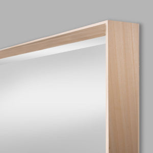 Serena Natural Wood Square Wall Mirror - 543 x 543mm Mirror Leather Gallery 
