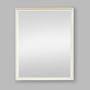 Nova White Natural Wood Rectangle Wall Mirror - 952 x 1257mm Mirror Leather Gallery White 952 x 1257 mm 