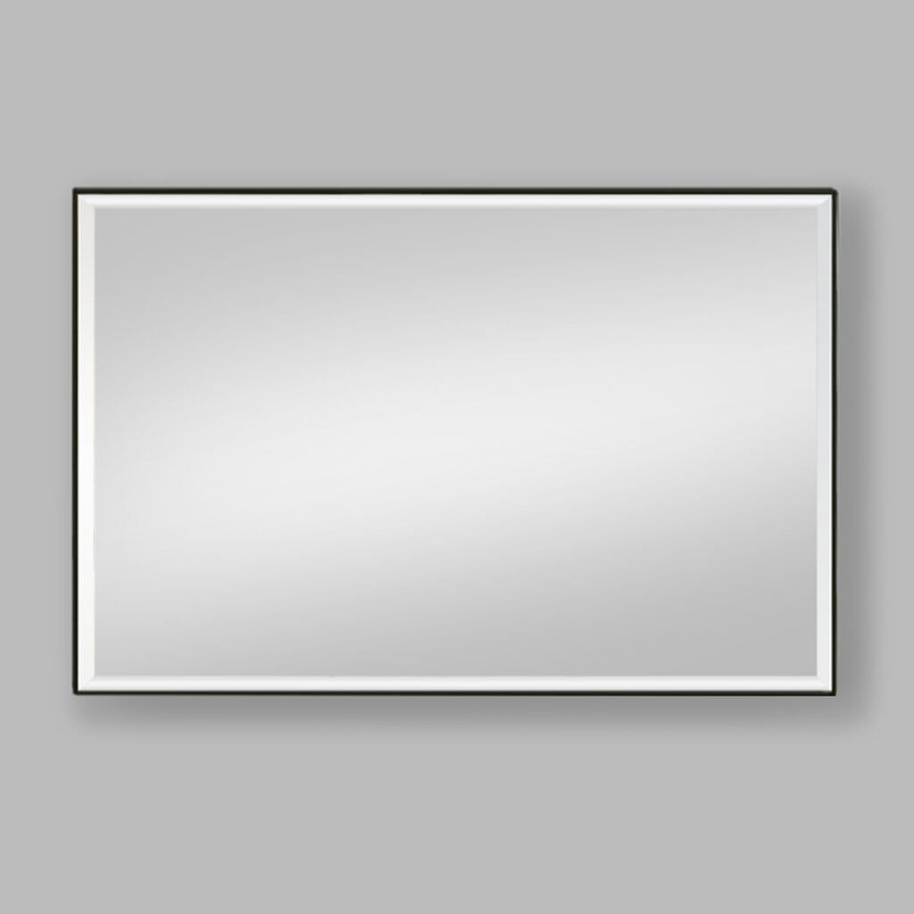 Slater Black Aluminium Rectangle Wall Mirror - 432 x 635mm Mirror Leather Gallery Black Aluminium 432 x 635 mm 