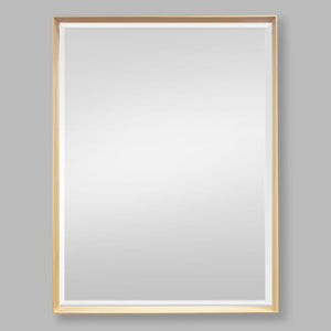 Serena Natural Wood Rectangle Wall Mirror - 797 x 1051mm Mirror Leather Gallery Light Brown 797 x 1051mm 
