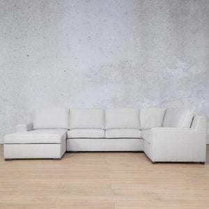 Rome Fabric U-Sofa Chaise Sectional- LHF Fabric Corner Suite Leather Gallery 