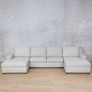 Rome Fabric Sofa U-Chaise Sectional - Available on Special Order Plan Only Fabric Corner Suite Leather Gallery Oyster 