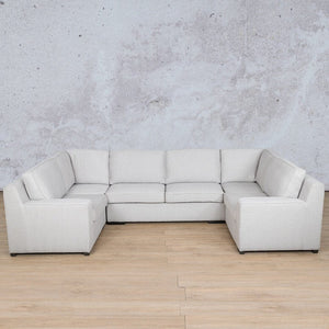 Rome Fabric U-Sofa Sectional - Available on Special Order Plan Only Fabric Corner Suite Leather Gallery Oyster 