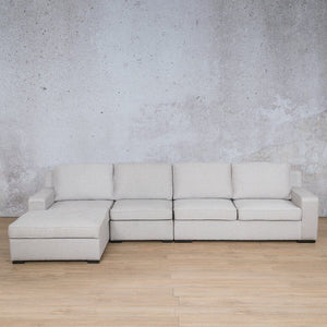 Rome Fabric Sofa Chaise Modular Sectional - LHF - Available on Special Order Plan Only Fabric Corner Suite Leather Gallery Oyster 